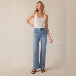 FAHERTY Stretch Terry Patch Pocket Jeans - Light Wash - 25